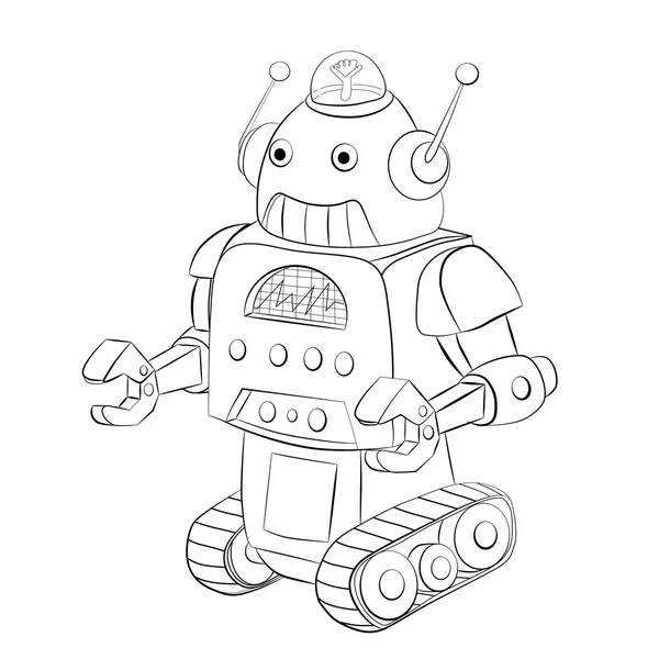 Robot de dibujos animados rastreador — Vector de stock