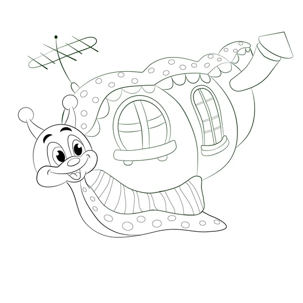 Caracol divertido de dibujos animados — Vector de stock