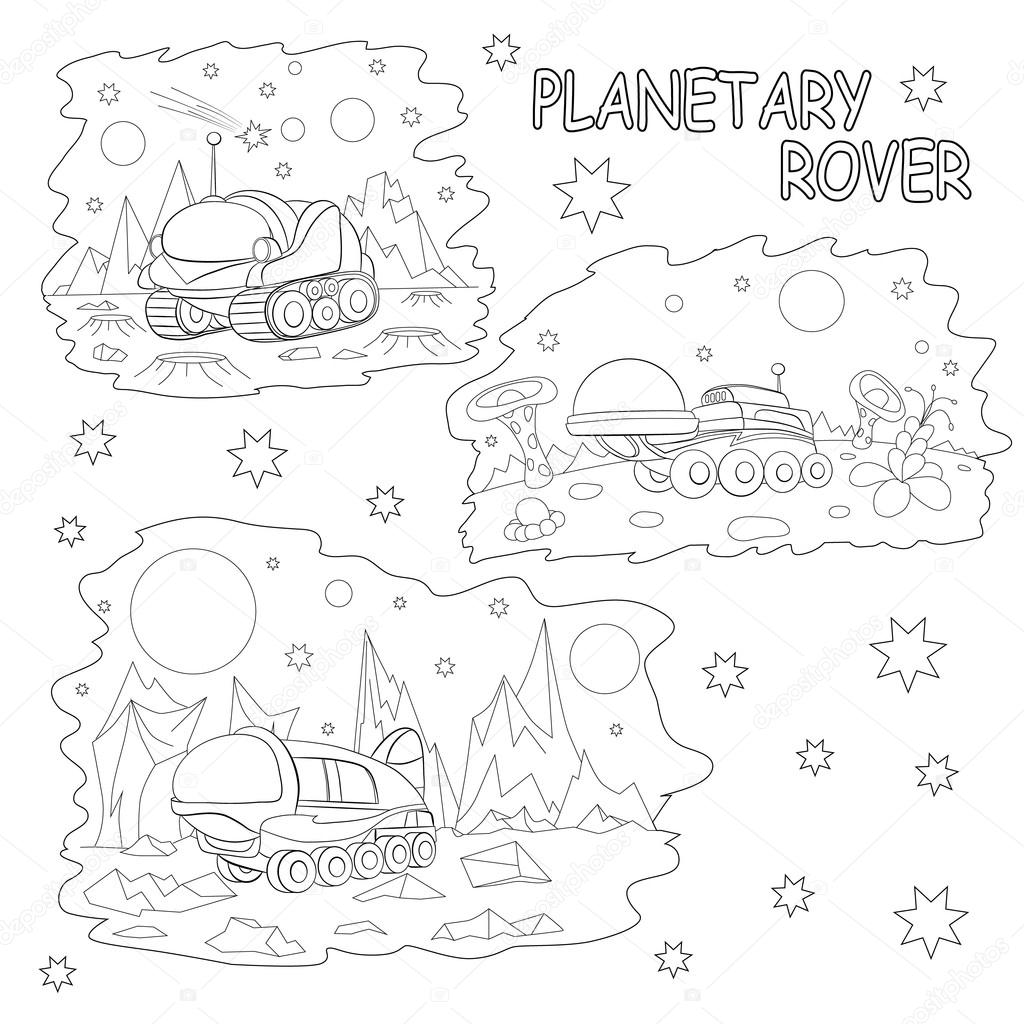 cartoon planetary rovers