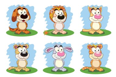 komik karikatür hayvanlar