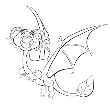 Komik karikatür uçan dinozor