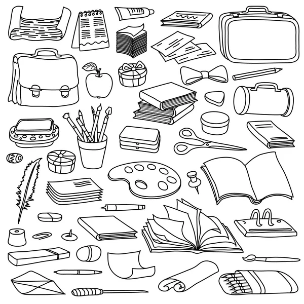 Set of school supplies — Stock Vector