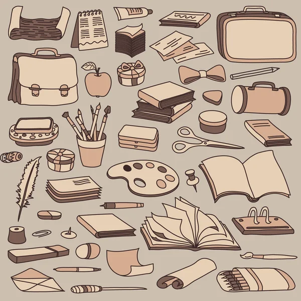 Set of school supplies — Stock Vector