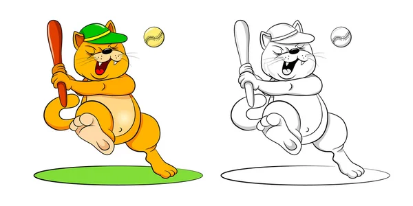 Gatos desenhos animados com bastões de beisebol —  Vetores de Stock