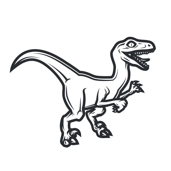 Concept préhistorique de logo dino. Insigne Raptor design. Illustration jurassique de dinosaures. T-shirt concept sur fond blanc . — Image vectorielle