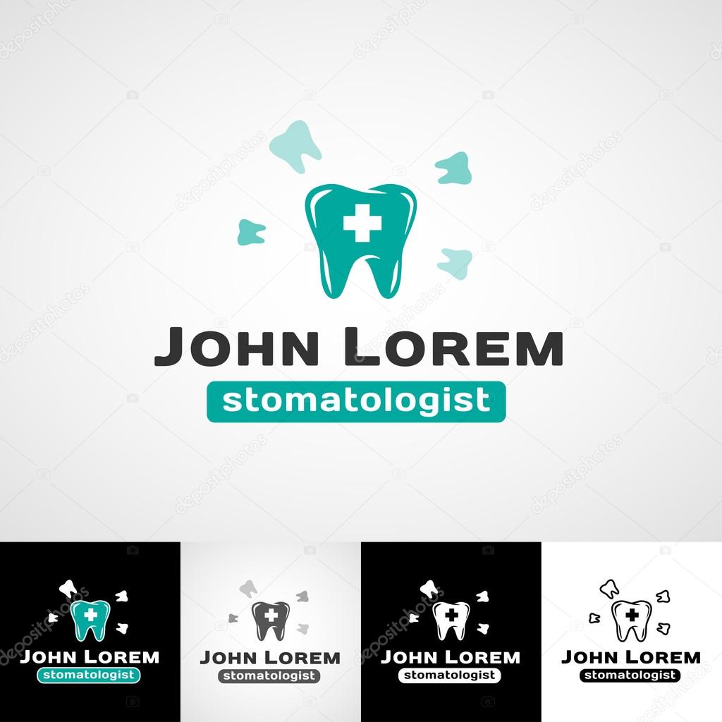 Creative dental logo template. Teethcare icon set. dentist clinic insignia, stomatologist practice sign, orthodontist illustration, teeth vector design, oral hygienist concept for stationary, tooth