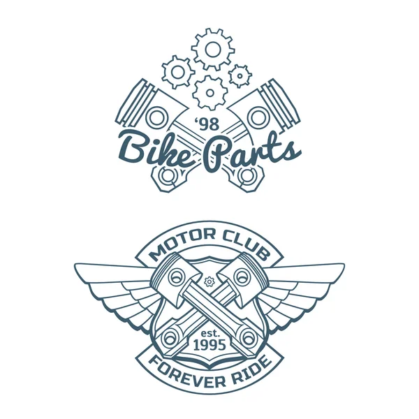 Set of biker vector badges — Stock Vector