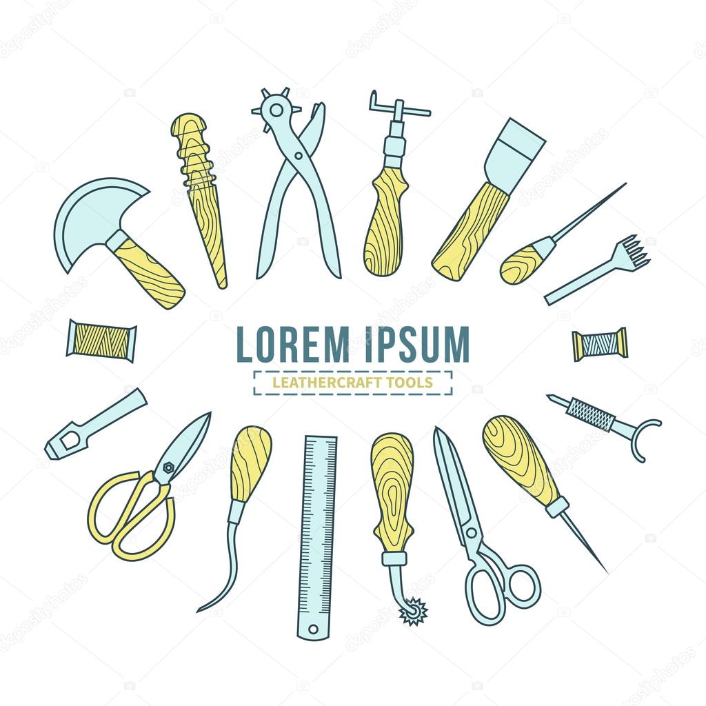 Leathercraft tools Royalty Free Vector Image - VectorStock