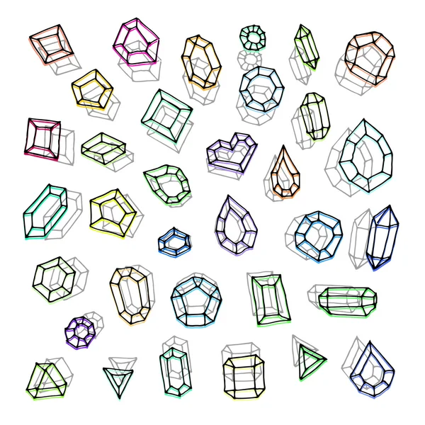 Hand drawn gemstones abstraction vector illustration. — Stock Vector