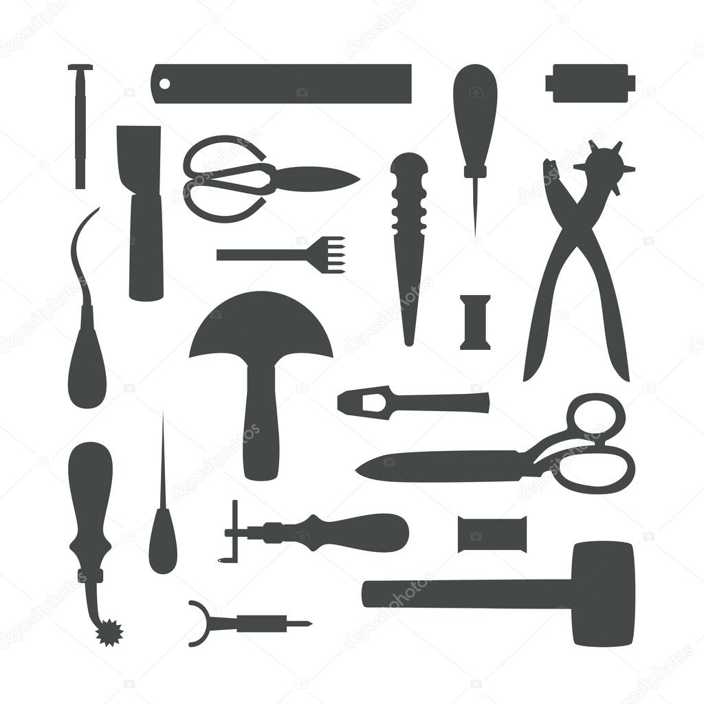 Silhouettes of Leather Craft Tools vector illustration Stock Vector by  ©gromovpro 68891741