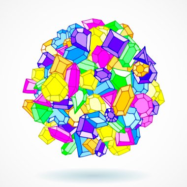 Çizgi film doodle taşlar vektör topu arka plan