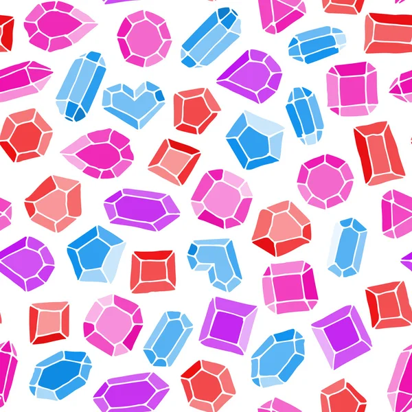 Doodle gemmes vectoriel motif sans couture — Image vectorielle