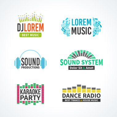 Dördüncü set dj müzik ekolayzer logo vektör
