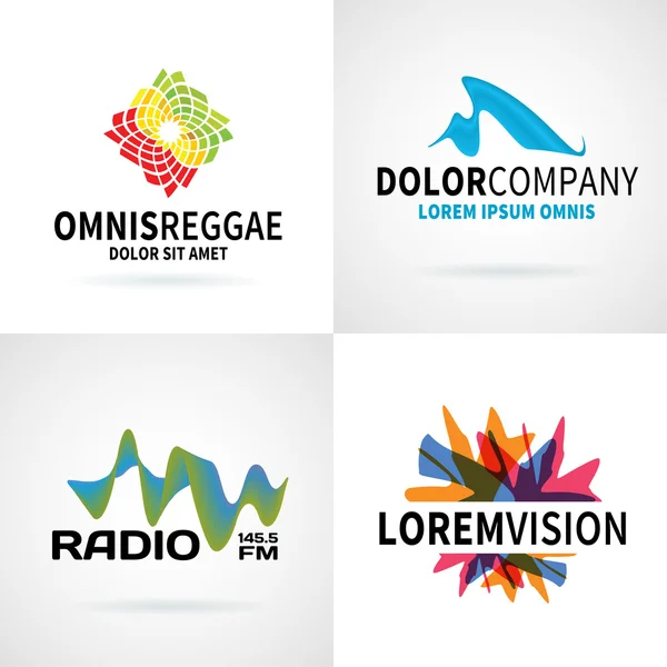 Set of modern colorful abstract logo emblem vector design elements — Stock Vector