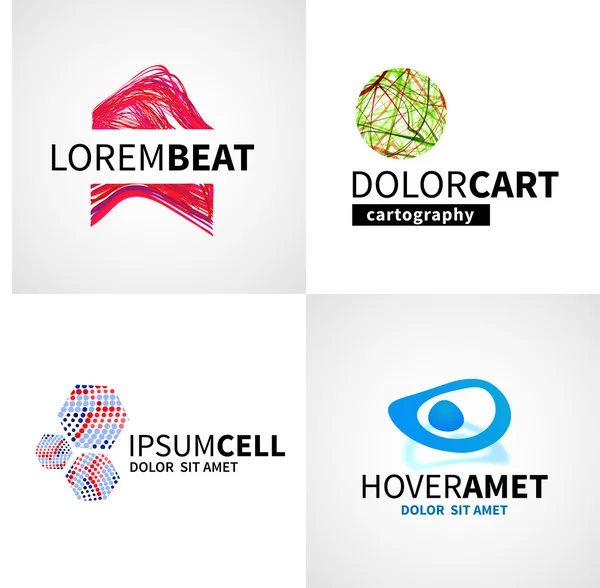 Conjunto de elementos de diseño de vectores de emblema de logotipo de célula de música abstracta moderna — Vector de stock