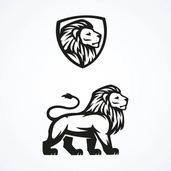 León logo deporte mascota emblema vector diseño ilustración Ilustración de stock