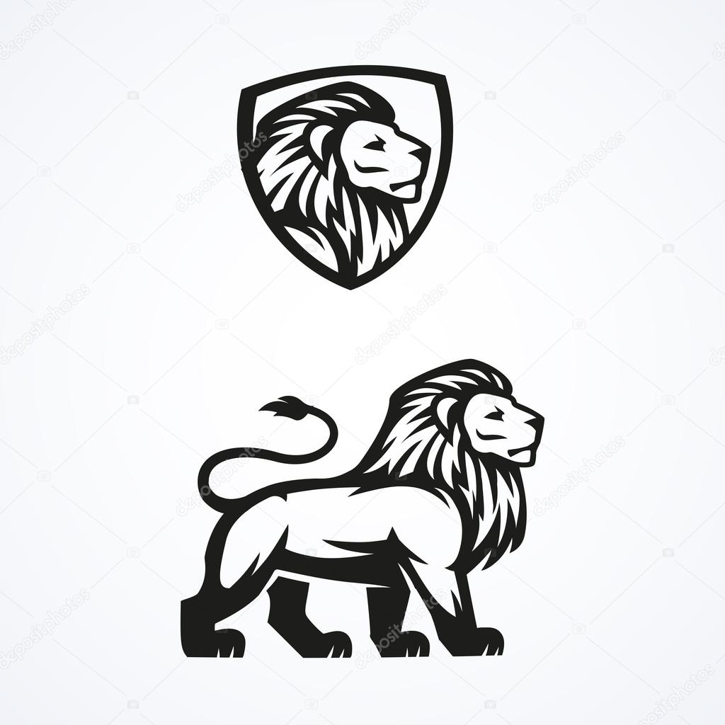 Lion logo sport mascot emblem vector design  illustration