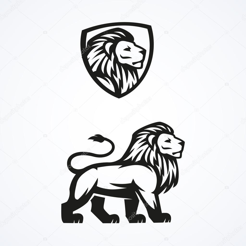 Lion logo sport mascot emblem vector design illustration