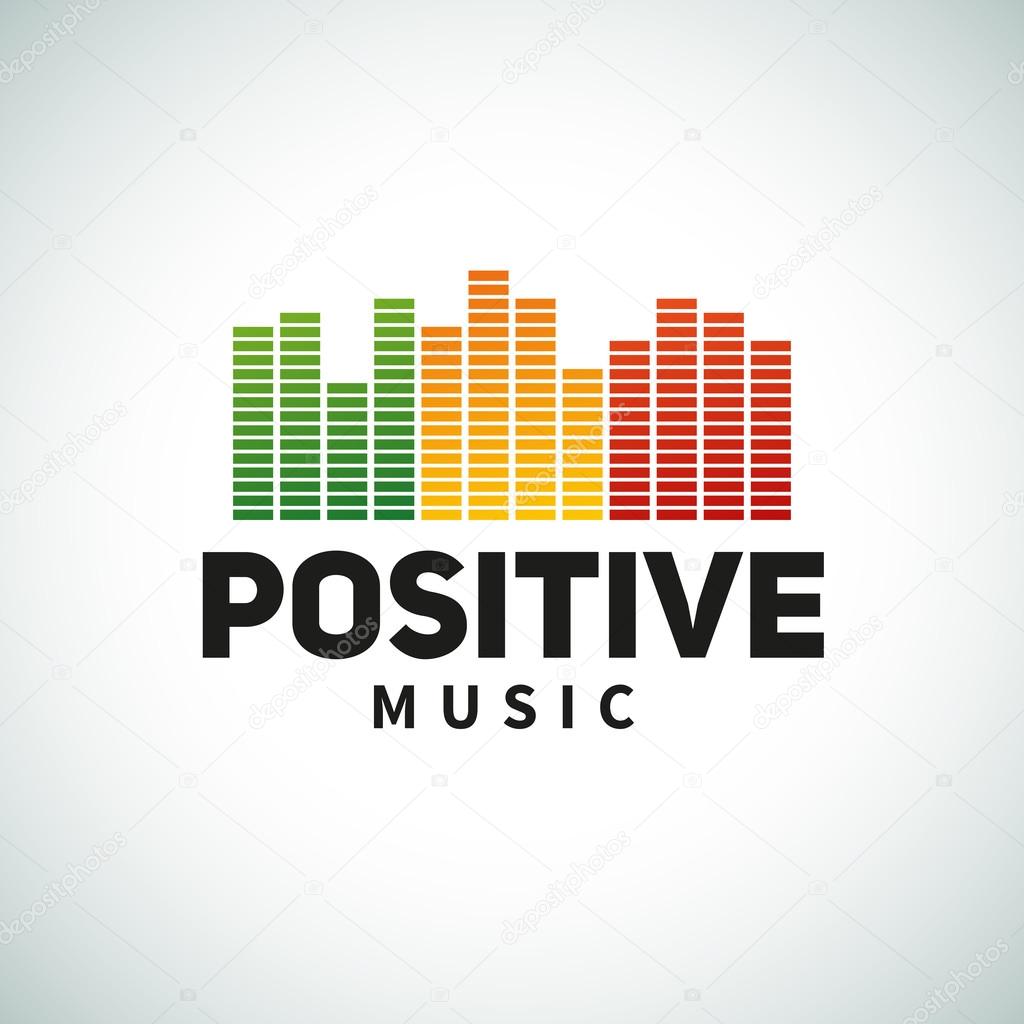 Reggae music equalizer logo emblem vector design. Positive dub illustration