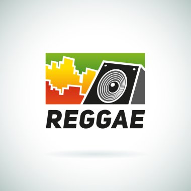Reggae music equalizer sound logo emblem vector design. Positive dub illustration