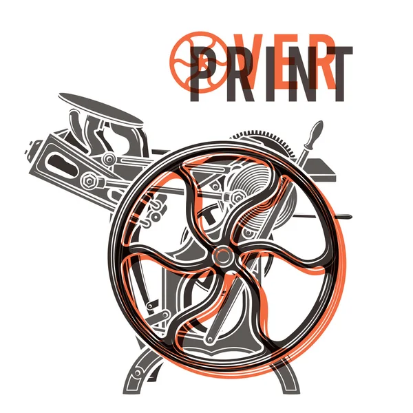 Colonial Printing Press Clipart