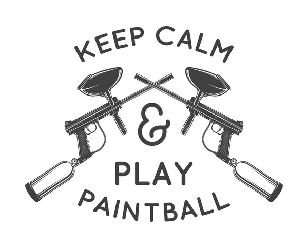 Paintball logotyp mall. Paintball affisch design. Vektor illustration. — Stock vektor