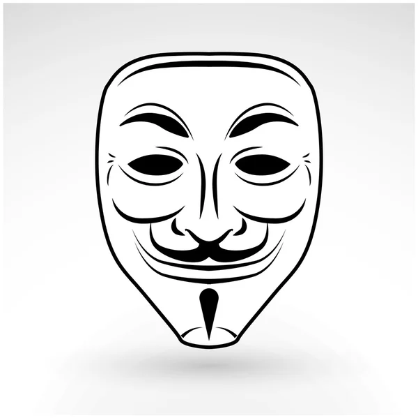 Icono de vector de máscara anónimo. Diseño del logo del hacker. Fondo de diseño de mascarada criminal. Barba bufón ilustración . — Archivo Imágenes Vectoriales