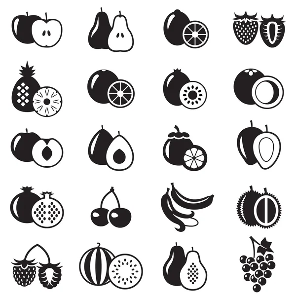 Frutas iconos planos conjunto vector — Archivo Imágenes Vectoriales