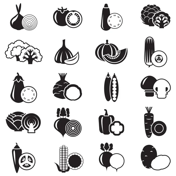 Vegetales iconos conjunto vector — Archivo Imágenes Vectoriales