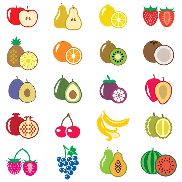 Ensemble d'icônes de fruits — Image vectorielle