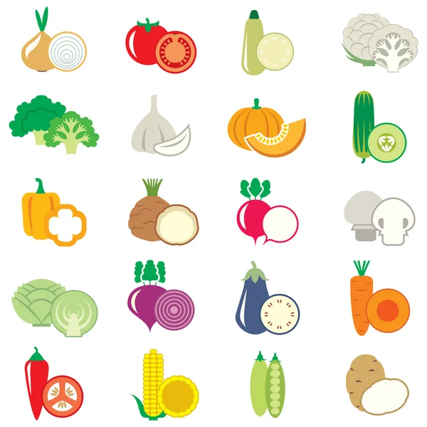 Vettore set icone verdure — Vettoriale Stock