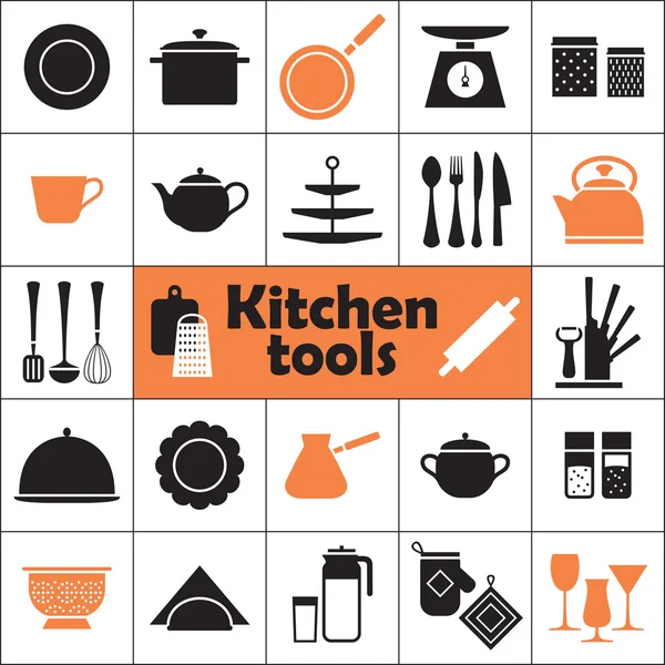 Kitchen tools icons set — Stock Vector