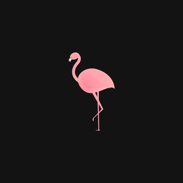 Flamingo Rosa Isolado Fundo Cinza Vector Emblema Design Vestuário — Vetor de Stock
