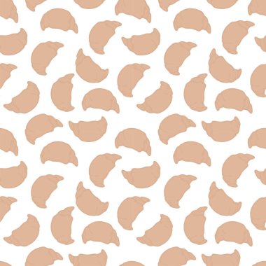 Kusursuz desen. Çörekler. Ay çöreği. Vektör Dekor elemanı. Paket kağıdı, kartpostal, duvar kağıdı veya tekstil için uygun