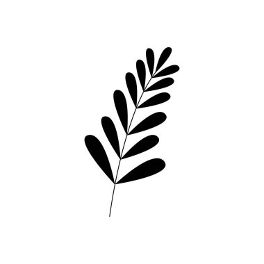 Dal silueti. Vektör. Düz çizgi film tarzı. Beyaz arkaplanda izole.