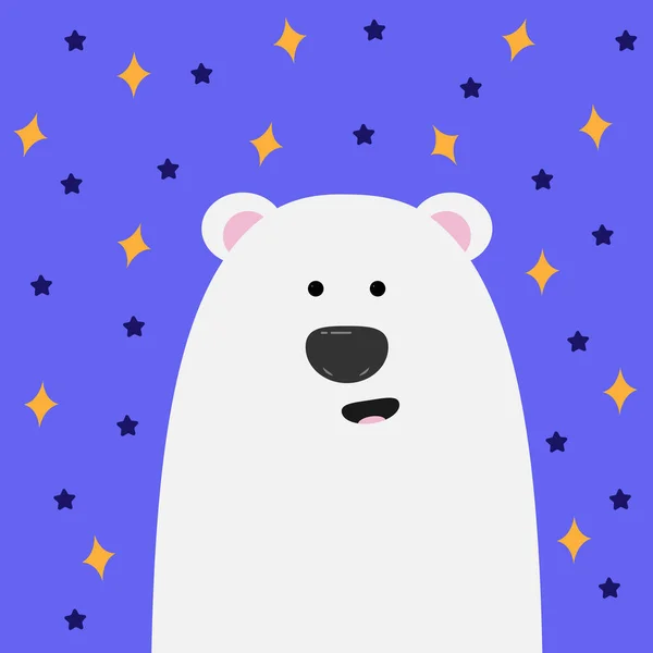 Urso Branco Surpreendido Desenhado Estilo Cartoon Vector Elemento Decoração Ilustração —  Vetores de Stock