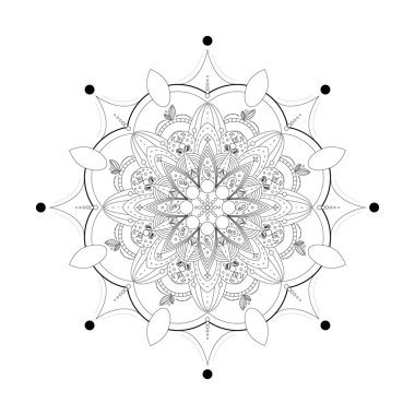 Mandala. Coloring book antistress. Template for mehendi. Oriental drawing. Vector illustration. Isolated on a white background. clipart