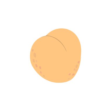 Çizgi film tarzında şeftali. Vektör görüntüsü. Beyazda izole edilmiş.