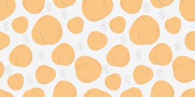 Meyveli, kusursuz bir arka plan. Vektör çizimi. Kumaş, duvar kağıdı ve mutfak tasarımı için uygun..