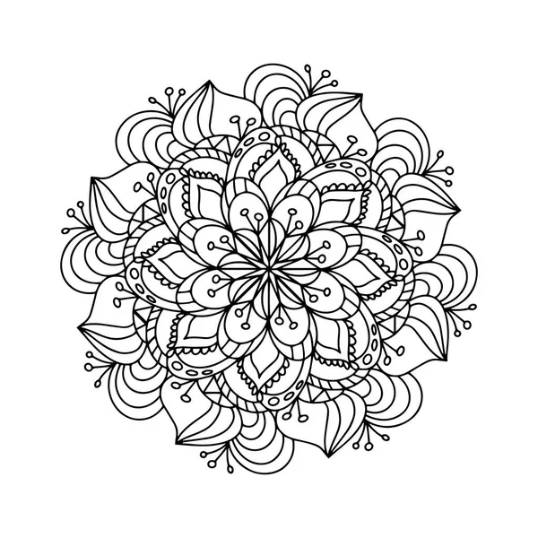 Mandala Antistress Coloring Book Template Mehendi Oriental Drawing Vector Illustration — Stock Vector