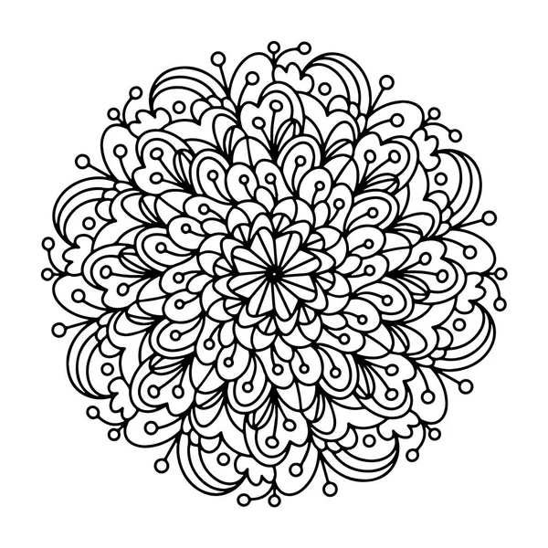 Mandala Antistress Coloring Book Template Mehendi Oriental Drawing Vector Illustration — Stock Vector