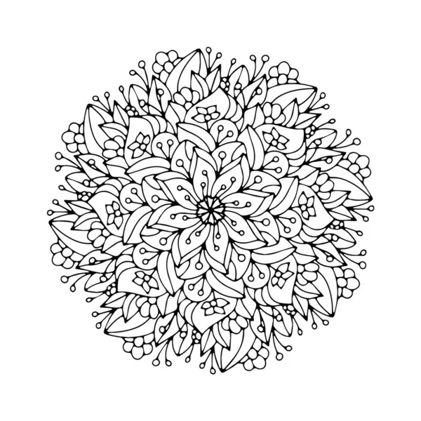 Mandala Antistress Coloring Book Template Mehendi Oriental Drawing Vector Illustration — Stock Vector