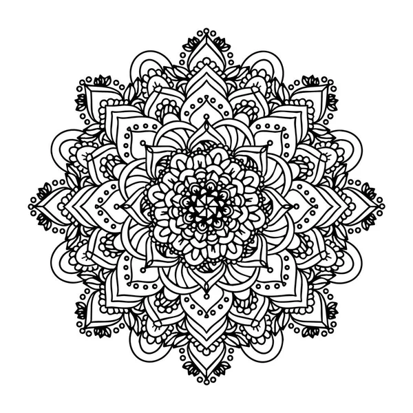 Mandala Antistress Malbuch Vorlage Für Mehendi Orientalische Zeichnung Vektorillustration Isoliert — Stockvektor
