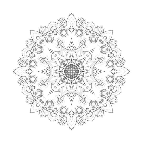 Mandala Coloring Book Antistress Template Mehendi Oriental Drawing Vector Illustration — Stock Vector