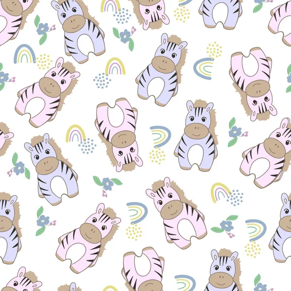 Fondo Sin Costuras Con Animales Lindos Fondo Pantalla Lindo Decorativo — Vector de stock