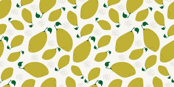 Seamless Background Fruits Vector Illustration Suitable Fabric Wallpaper Kitchen Design — Stock Vector