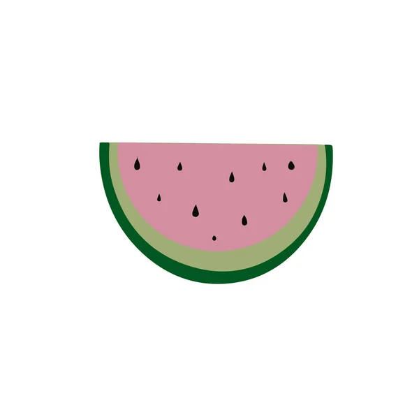 Wassermelone Cartoon Stil Vektorbild Isoliert Auf Weiß — Stockvektor