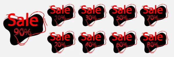 Sale Discounts Price Tags Percent Discount Vector Illustration Isolated White — Stock Vector