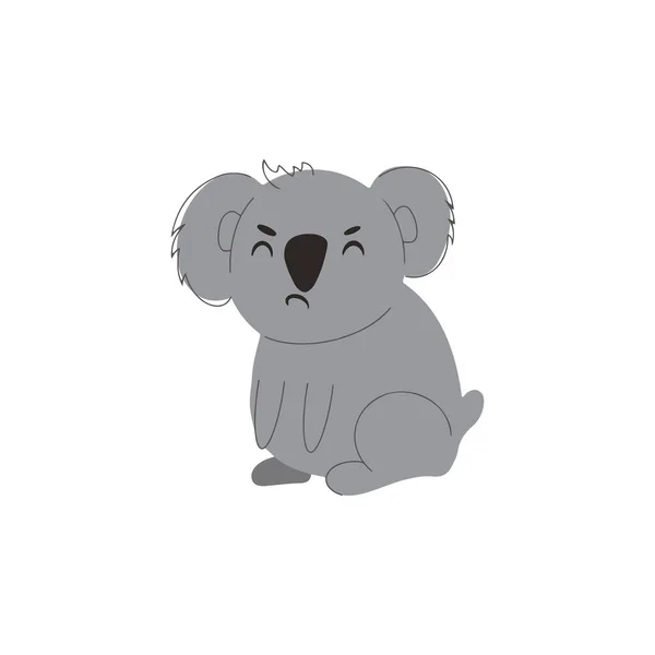 Sad Upset Koala Vector Children Illustrations Cartoon Hand Drawn Style — Stock Vector