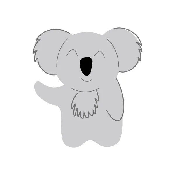 Koala Amichevole Illustrazione Colorata Dei Bambini Vettoriali Stile Disegnato Mano — Vettoriale Stock